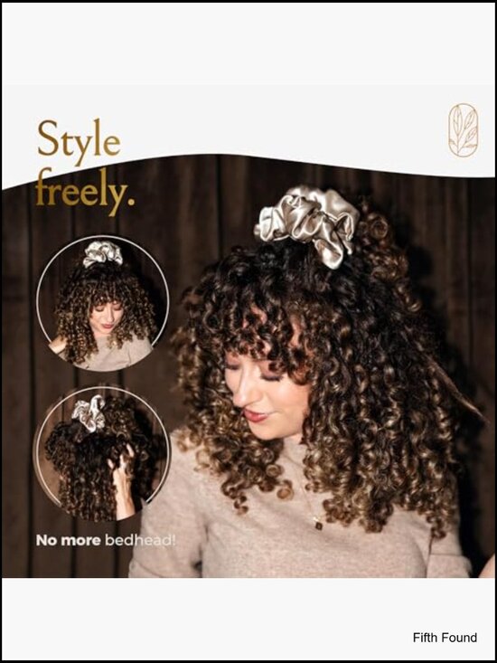 Oversized Mulberry Silk Scrunchies for Curly Thick Hair - No Damage Hair Ties main image 6